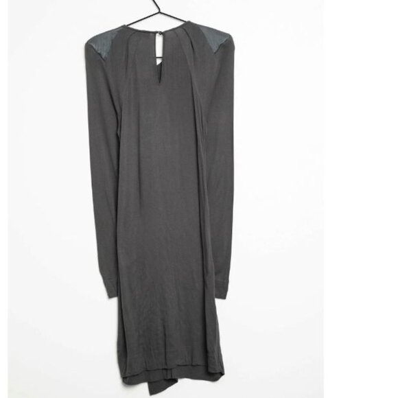 MALENE BIRGER Grey Silk Detail Frill Long Sleeve Dress Size Small - Picture 3 of 9